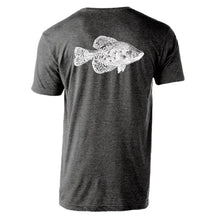 Load image into Gallery viewer, Short sleeved black crappie tee
